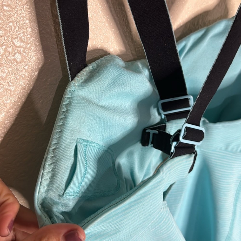 Lululemon Blue, Adjustable Strap, Cross-back Striped Athletic Tank - Picture 4 of 7